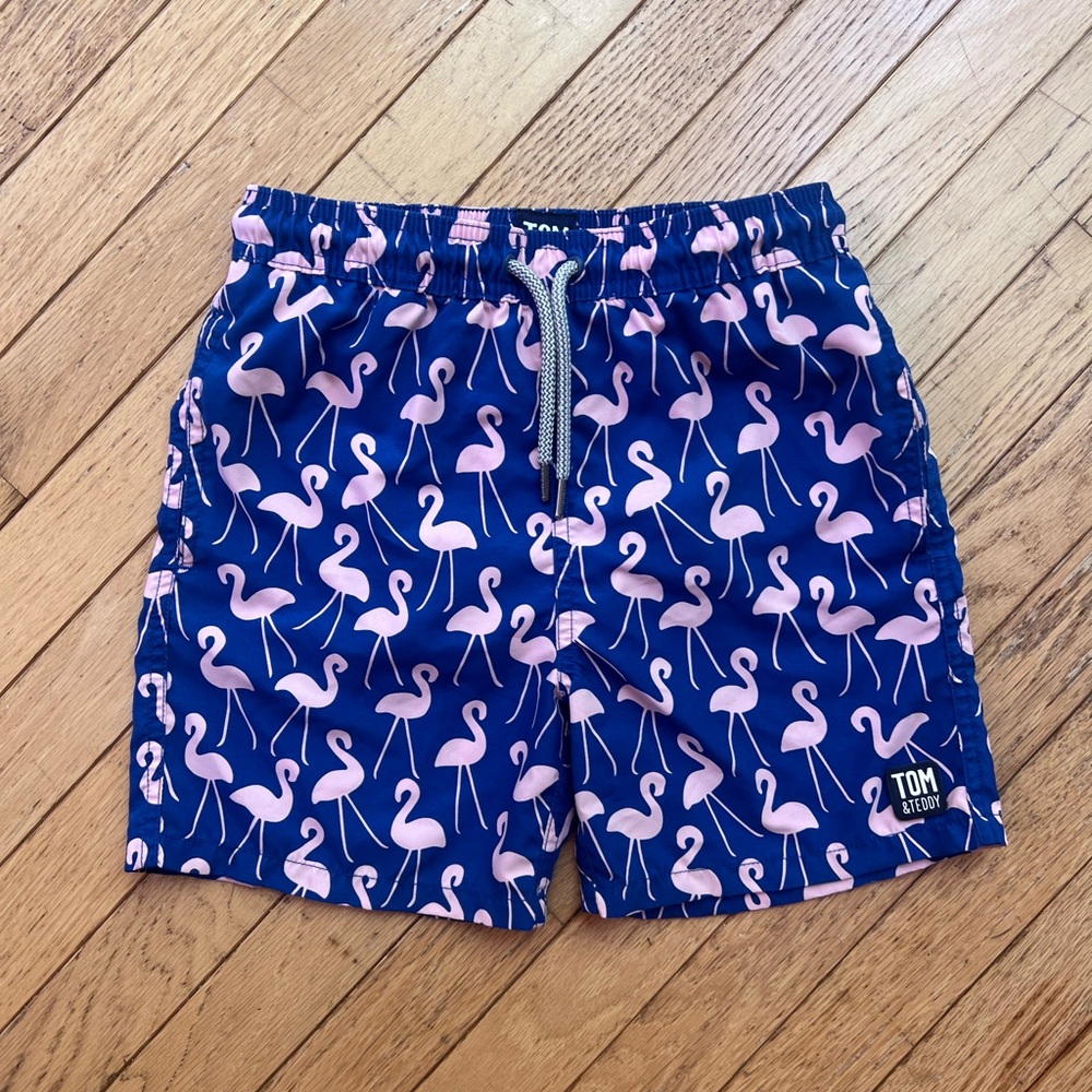 Tom & Teddy Blue and Pink Flamingo Shorts